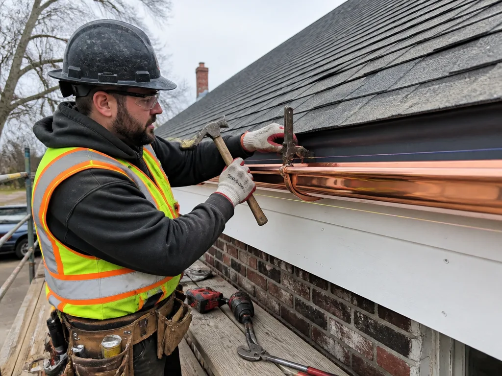Copper Gutter Installation